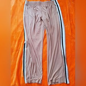 NWT Women's NORMA KAMALI Side Stripe Boyfriend Sweatpant Nude Color Size L